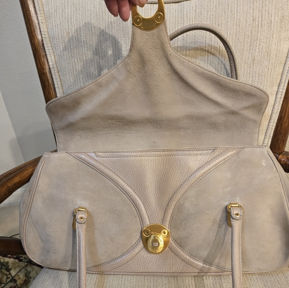 Vintage Cole Haan Leather and suede Satchel Shoulder bag - Picture 4 of 13